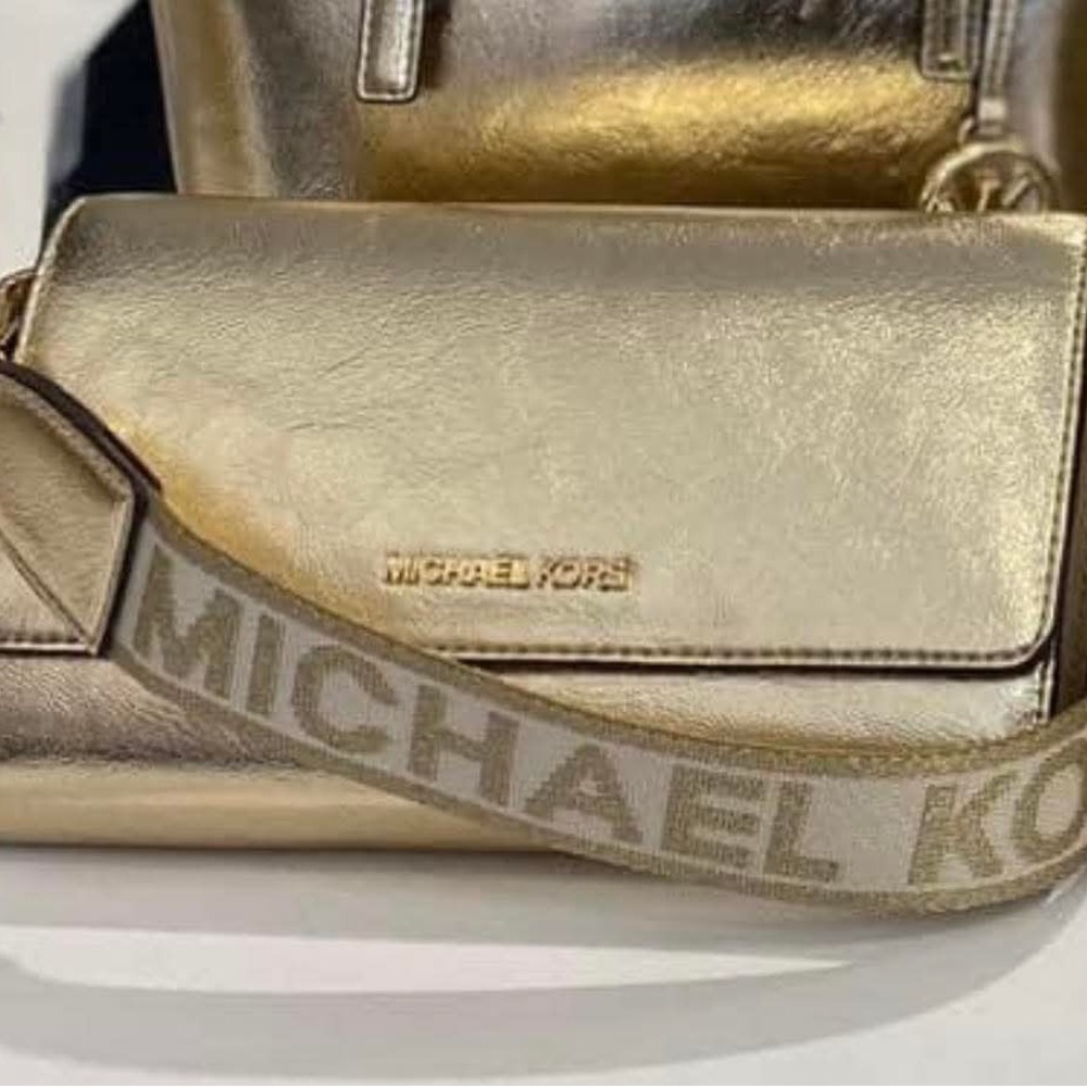 Michael Kors Metallic Gold Crossbody Bag